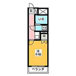 グリーンアベニュー山手 1Kの間取図画像