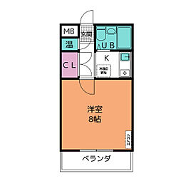 フォレストーン'88 1Kの間取図画像