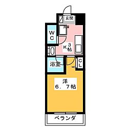 S-FORT八事 1Kの間取図画像