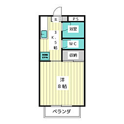 ラ.フォーレ駒方 ワンルームの間取図画像