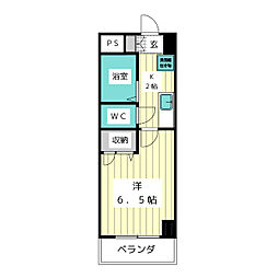 リーザ川名 1Kの間取図画像