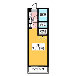 ビューテラス 3階ワンルームの間取り