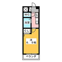 ヒルズ本山南 1Kの間取図画像