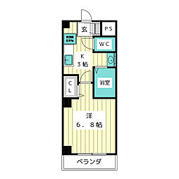 ウェントワース八雲 1Kの間取図画像