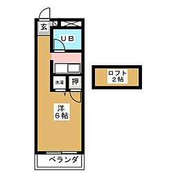 ラメゾンドリラ 1Kの間取図画像
