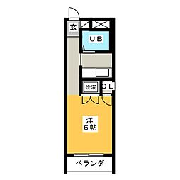ラメゾンドリラ 1Kの間取図画像