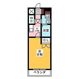 シティ向陽 1Kの間取図画像