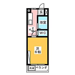 ヴィラリイゼングロス 1Kの間取図画像