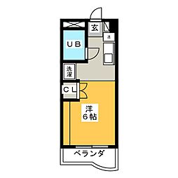 ハイム伊勝 ワンルームの間取図画像