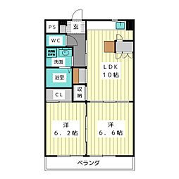 JUNOS 2LDKの間取図画像