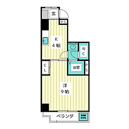コンフォート山花 1Kの間取図画像