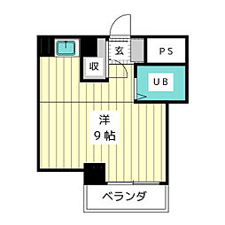 スターハイツヤマザト ワンルームの間取図画像