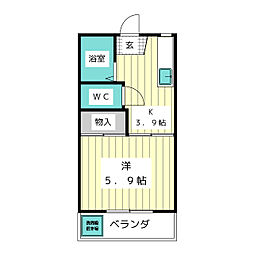 第2光和苑 1Kの間取図画像