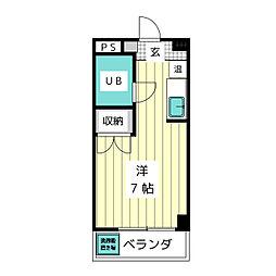 アークスハイツ ワンルームの間取図画像