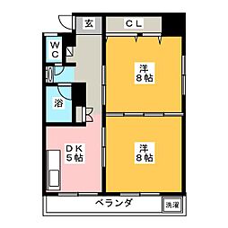 グリーンビル 2DKの間取図画像