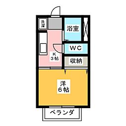 コーポ・エイト 1Kの間取図画像