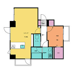 C.P.pure隼人町 1LDKの間取図画像