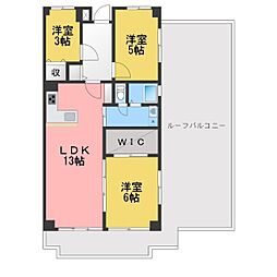 アーバンドエル杁中 3LDKの間取図画像