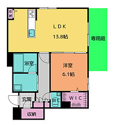 グランゲート滝川 1LDKの間取図画像