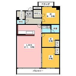 カーサ川名山 3LDKの間取図画像