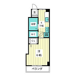 ハイツサンミ 1Kの間取図画像