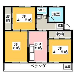 西畑コーポ 3DKの間取図画像