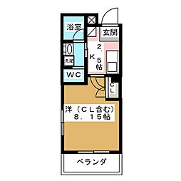 ベルウッド南山 1Kの間取図画像