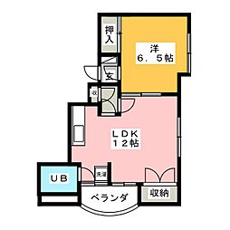 シャンポール南陽 1LDKの間取図画像