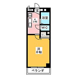 ウエストビレッジ 1Kの間取図画像