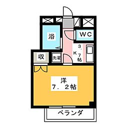 コーポスズキ 1Kの間取図画像