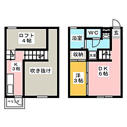 サンアリーナ北頭 1LDKの間取図画像