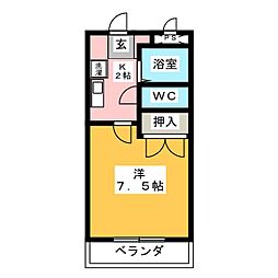 VINGT-CINQCOURT 1Kの間取図画像