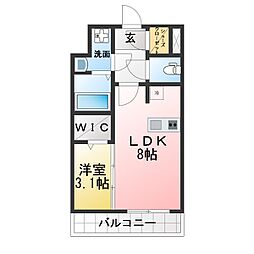 エスプレイス名古屋神宮 1LDKの間取図画像