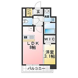 エスプレイス名古屋神宮 1LDKの間取図画像
