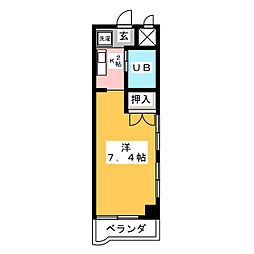ソレイユかどや ワンルームの間取図画像