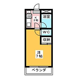 リバティー伝馬 1Kの間取図画像