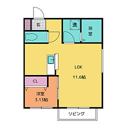 名古屋市南区西又兵ヱ町2丁目アパート 1LDKの間取図画像