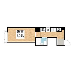 ロイヤル大磯 1Kの間取図画像