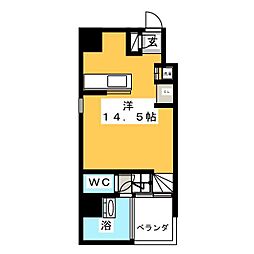 S-FORT六番町 ワンルームの間取図画像
