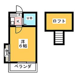 アーバンフラット新瑞橋 1Kの間取図画像