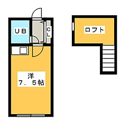飛馬 ワンルームの間取図画像