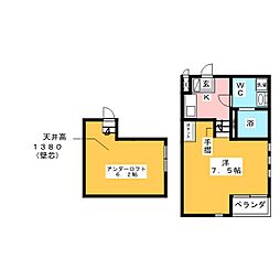 ラ・カーサ・ミーア 1Kの間取図画像