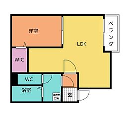 storia六番町 1LDKの間取図画像