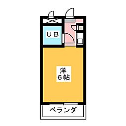 ドール堀田3 ワンルームの間取図画像