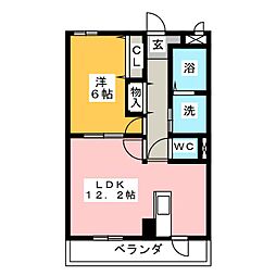 グランツKH 1LDKの間取図画像