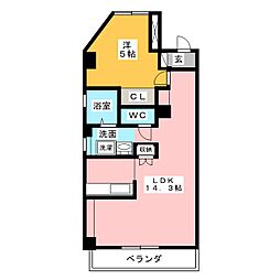 ボニール鶴里 1LDKの間取図画像