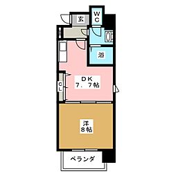 KDXレジデンス神宮前 1DKの間取図画像