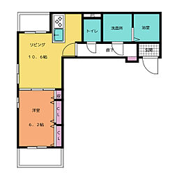 フローリッシュR 1LDKの間取図画像