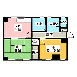 田中ビル 2DKの間取図画像