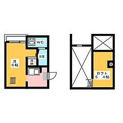 スワンコート ワンルームの間取図画像